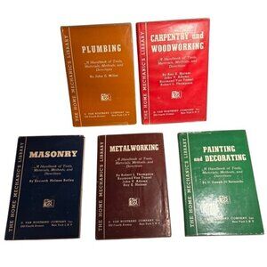 Vtg Home Mechanics Library Metalworking Masonry Plumbing Carpentry Painting